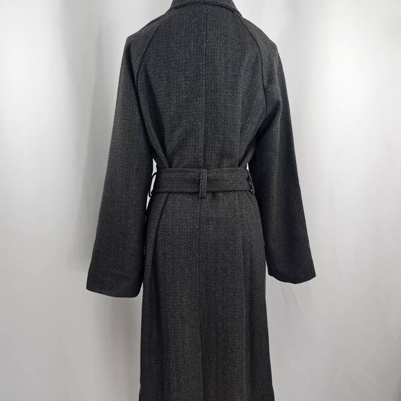 The Drop Jessy Grey Herringbone Double Breasted Long Overcoat Women's Size L NWT - Picture 10 of 16